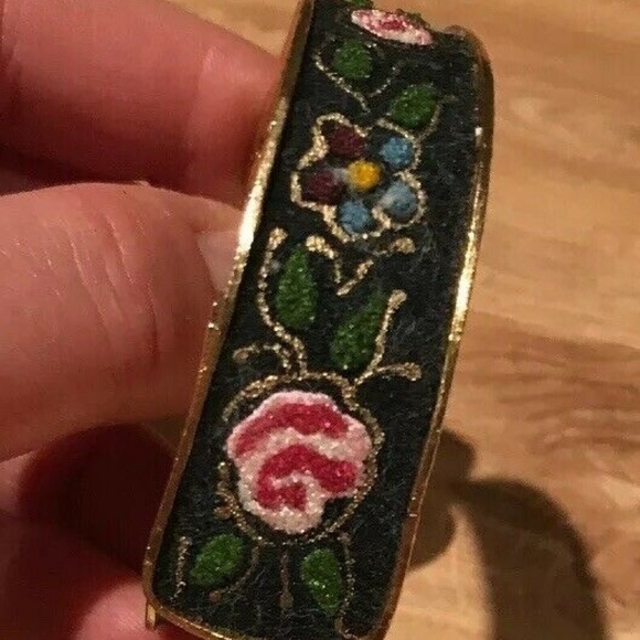 Vintage Pilgrim Hinged Bangle Flower Rose Watch main image 6